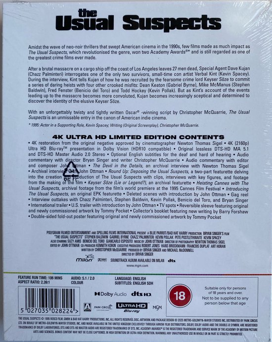 The Usual Suspects 4K Ultra HD - Limited Edition - Met Kevin