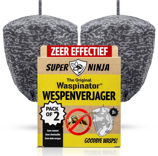 Wespenverjager Waspinator 2 stuks – Natuurlijke, ecologische wespafschrikker met nepwespennest, weerbestendig