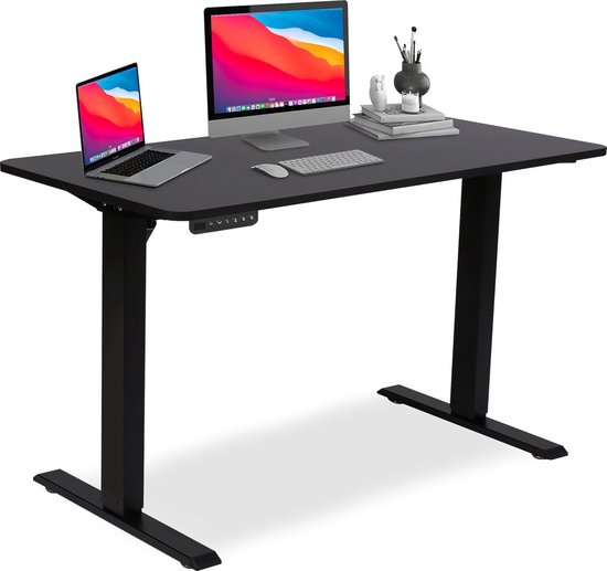 Borg Zit Sta Bureau - Elektrisch Bureau - In Hoogte Verstelbaar Bureau - 120 x 60 cm - Zwart