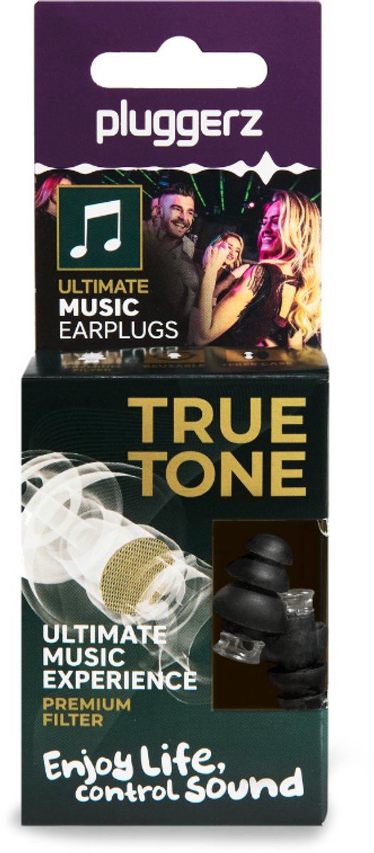 Pluggerz - Music Uni-Fit True Tone - Festival Oordopjes - Premium Muziek Filter - Communicatie - Gehoorbescherming - 19dB