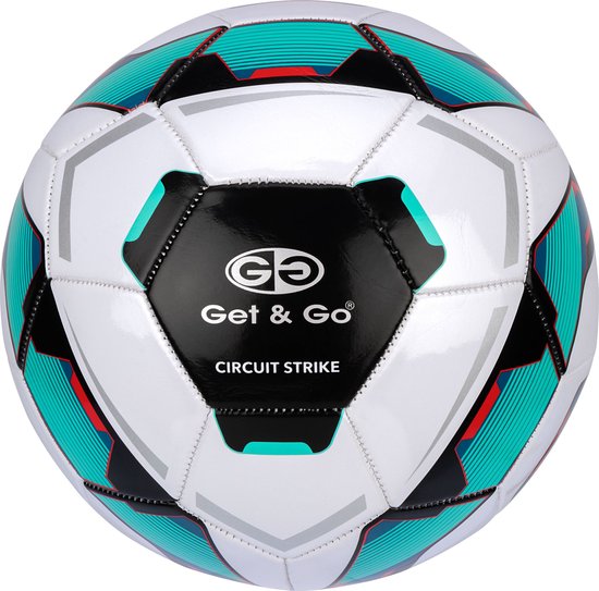 Get & Go Voetbal - Circuit Strike - Wit/Groen - Maat 5 - Ø ca. 22 cm