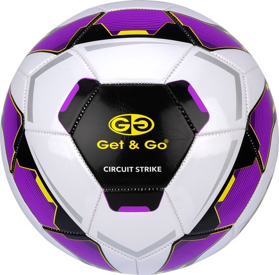 Get & Go Voetbal - Circuit Strike - Wit/Paars - Maat 5 - Ø ca. 22 cm