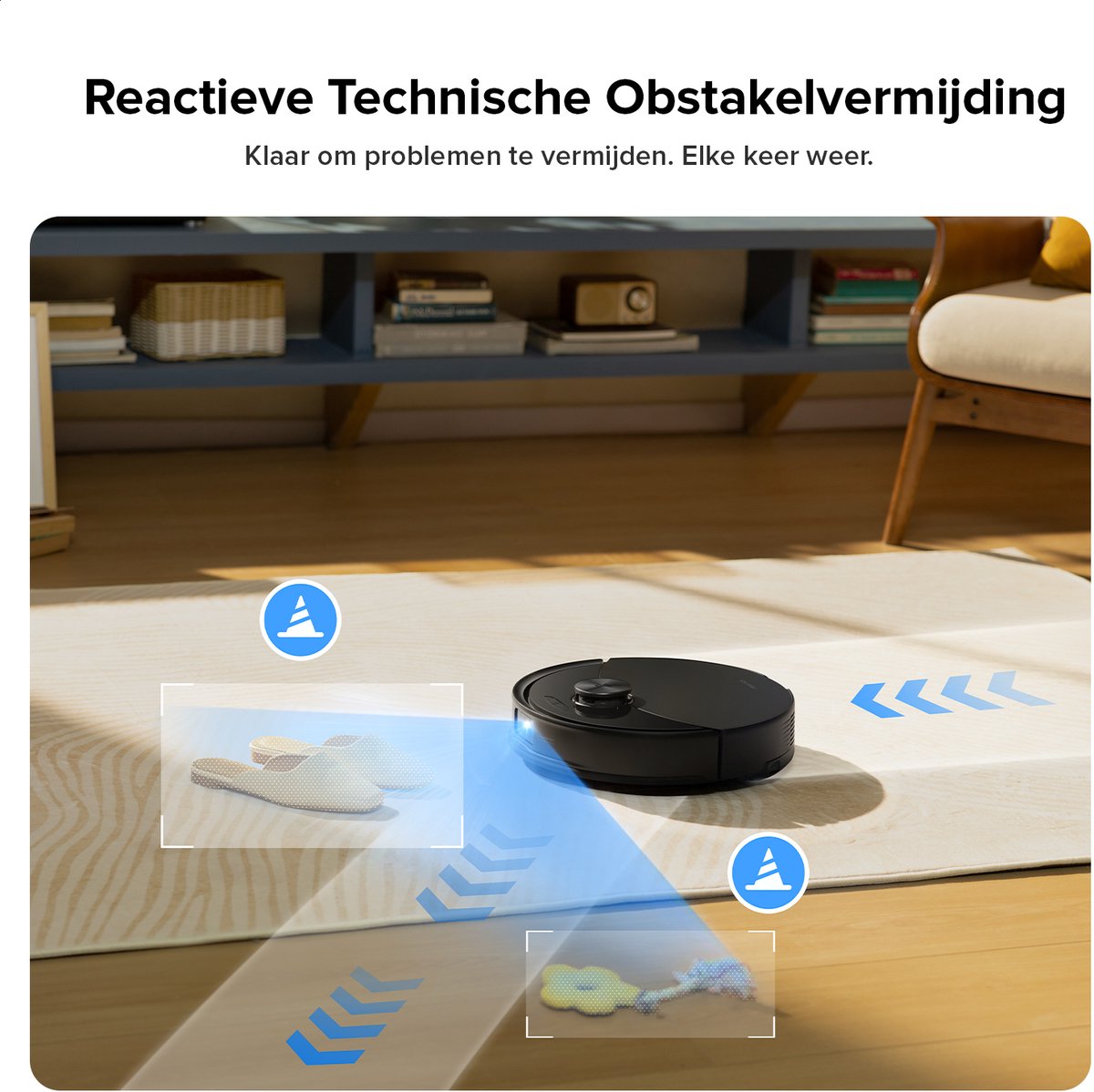 Roborock Q10 S5 Robotstofzuiger– 10000 Pa Zuigkracht–Dubbele Anti-klitfunctie–VibraRise 2.0-Systeem– 8 mm Dweillift– PreciSense LiDAR-navigatie–Obstakelvermijding– APP–Zwart — afbeelding 6