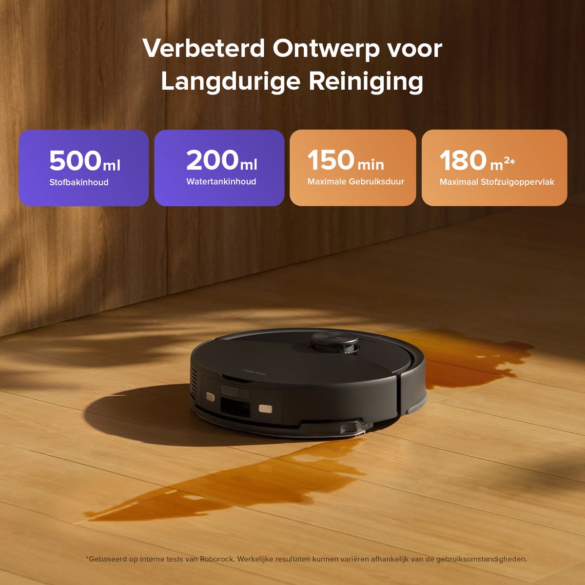 Afbeelding 2 van Roborock Q10 S5 Robotstofzuiger– 10000 Pa Zuigkracht–Dubbele Anti-klitfunctie–VibraRise 2.0-Systeem– 8 mm Dweillift– PreciSense LiDAR-navigatie–Obstakelvermijding– APP–Zwart