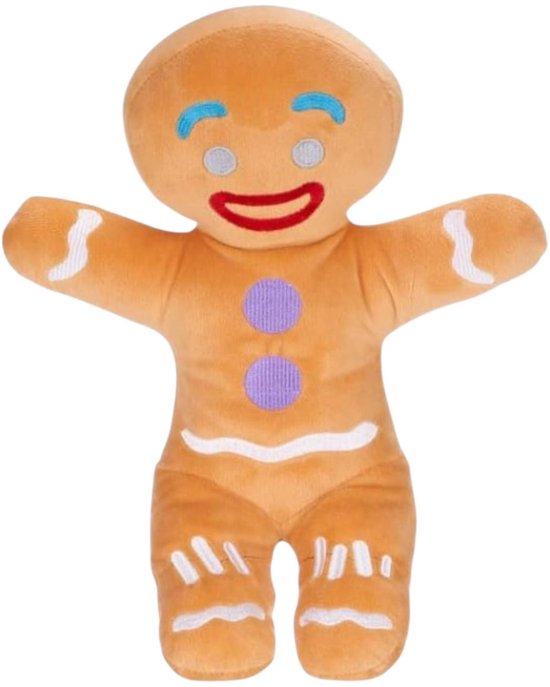 10 cm Pluche Gingerbread Man Knuffel Met Groene Strik