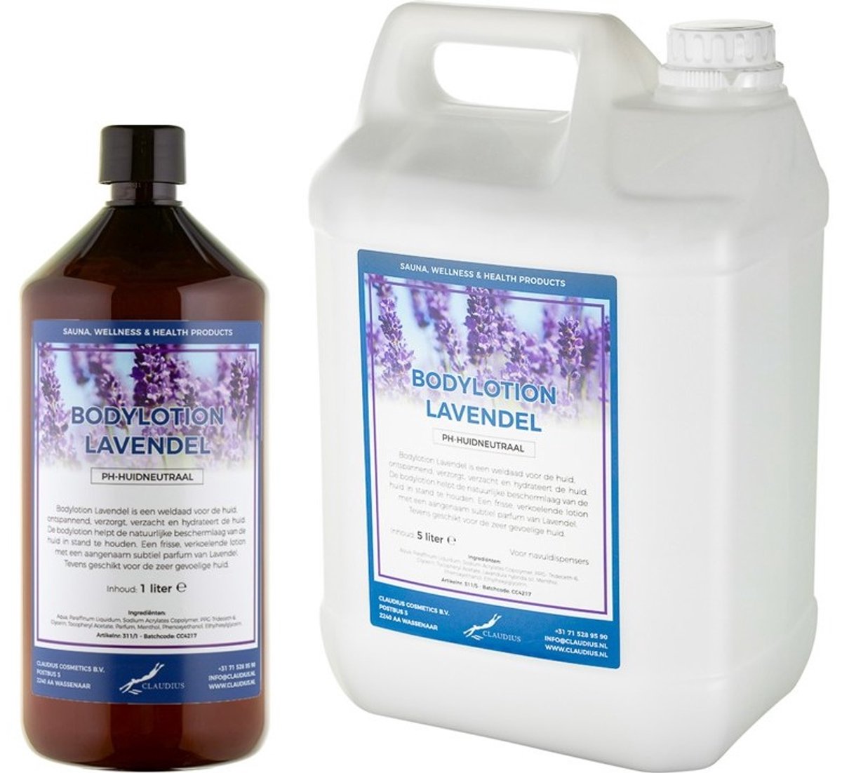 Bodylotion Lavendel 1 liter - hervulbaar + Jerrycan 5 liter navulling