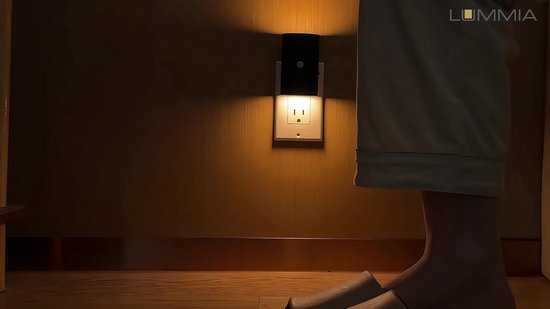 LUMMIA® Stekkerlamp - Bewegingssensor Lamp Binnen - Nachtlampje Stopcontact - Stekkerspot - Halfrond - 2700K - ABS-Kunststof - 9.0 x 4.5 cm
