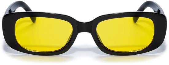 Freaky Glasses - Zonnebril classic model - Festival bril - Techno - Rave glasses - Heren - Dames - Zwart met gele lenzen van Freaky Glasses — afbeelding 2