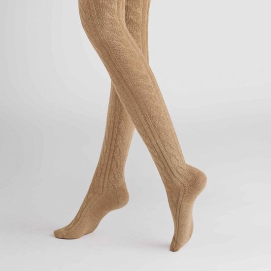 Collant Femme Hudson WINTER PLAIT - Beigemel. - Taille 36-38