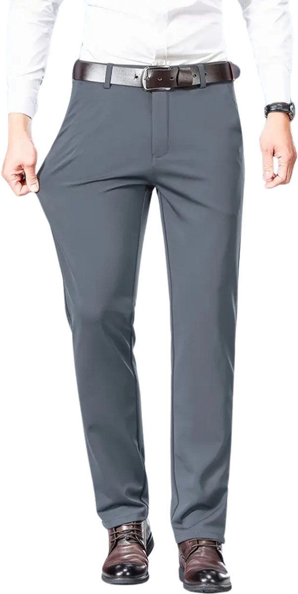 Livano Pantalon Heren Chino Golfbroek Nette Broek Elastische Tailleband Volwassenen Grijs