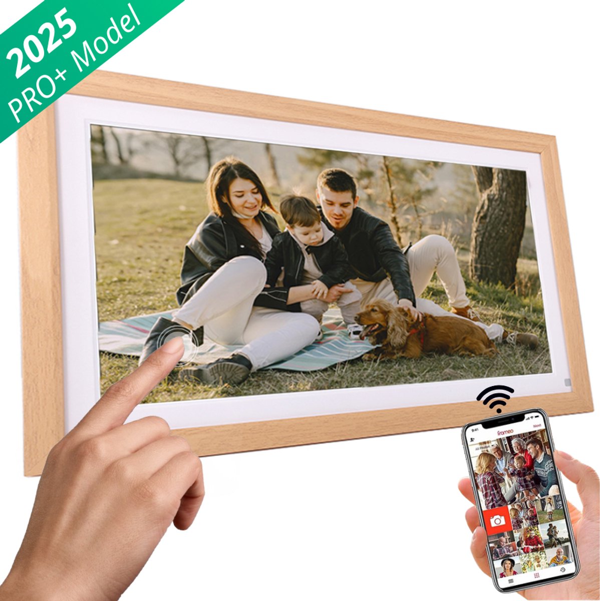 WessView Digitale Fotolijst 15.6 inch - WiFi & Frameo App - - WessView - €134,95