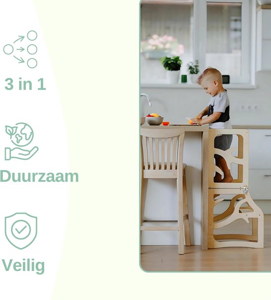 Olvy Kids - 4-in-1 Leertoren - Keukenhulp - Learning Tower - Montessori