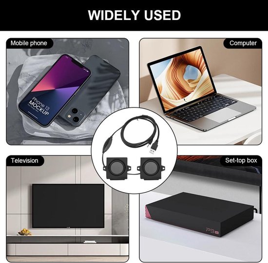 Mini Computer Speaker Hidden Style Small Desktop Speaker 360° Stereo Sound USB Portable Speaker Perfect for Office Gaming and Home Office van Merkloos — afbeelding 4