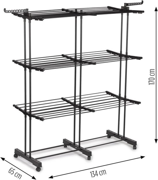 Laundry Rack Hangdroger - Ruimtebesparend Metalen Droogrek Om Aan De Deur Te Hangen Opvouwbaar Wasrek Met Wielen