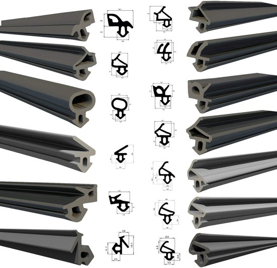 Oplegrubber aluminium zijprofiel 350 cm