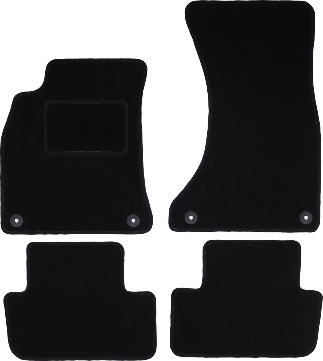 Zwarte veloursmatten voor: Audi A4 B8 sedan, stationwagen, avant, allroad (2007-2015)