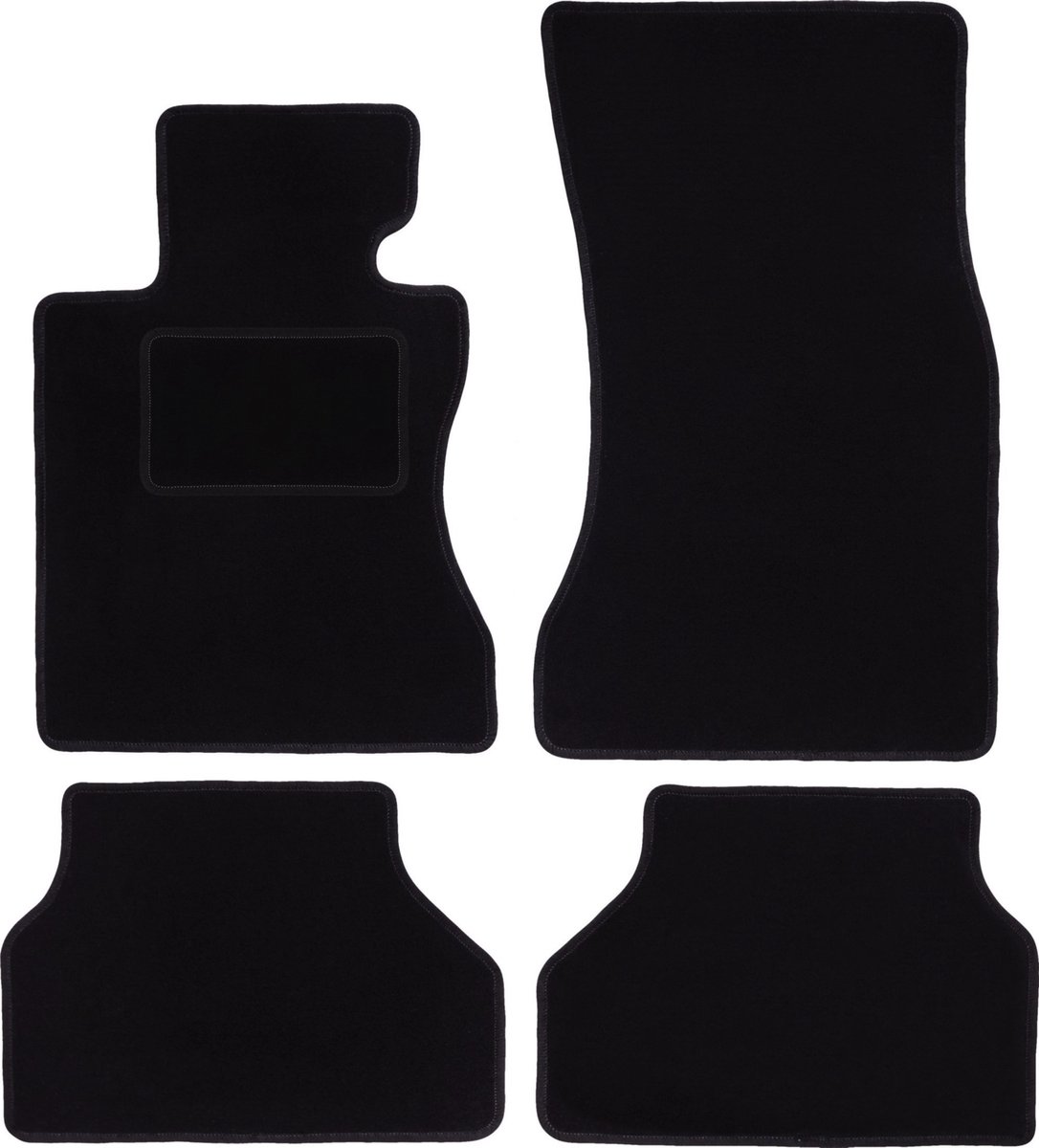 Zwarte velours vloermatten voor: BMW 5 E61 stationwagen, touring (2003-2010)