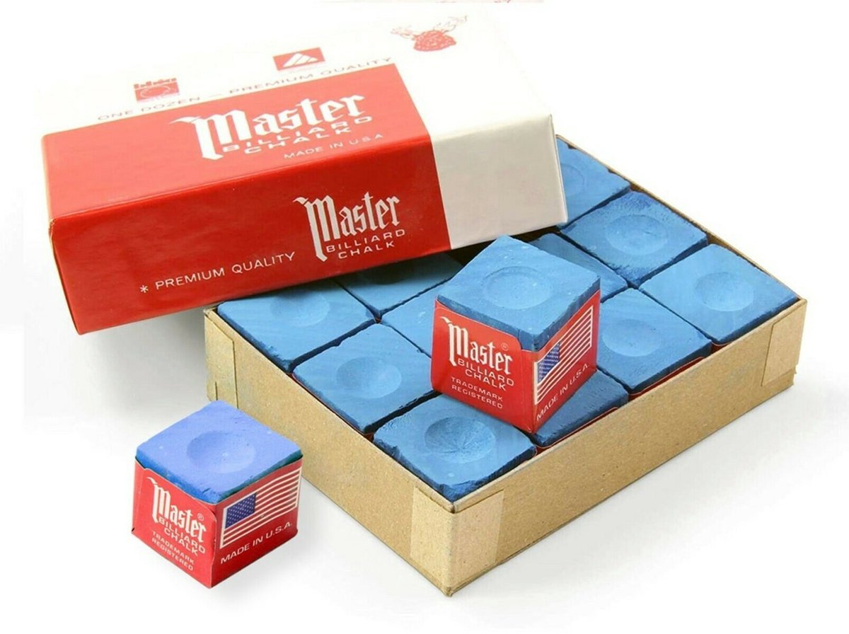 Master Master - Biljart krijt blauw - Premium kwaliteit - 12 stuks