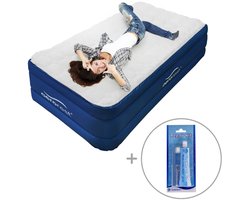 AeroRest 1-persoons luchtbed | 210 x 99 x 51 cm | Afritsbaar topmatras | Inclusief reparatiekit