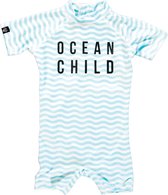 Beach & Bandits UV pakje Baby Ocean Child Shorty - Wit/Blauw - Maat 80/86