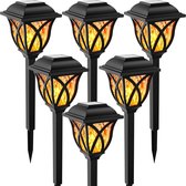 Bol.com Zonnelamp - Zonnelampen voor Buiten - 6 Stuks - Warm Wit LED - Solarlampen voor Buiten - Waterdicht - voor Gazon Terras ... aanbieding