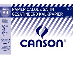 Kalkpapier canson 12vel 90gr a4 doorschijnend