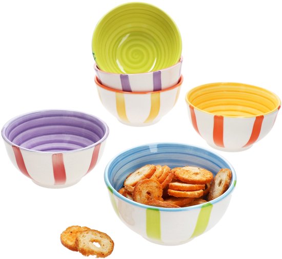 MamboCat Summer Stripes - Lot De 6 Assiettes Creuses - 600 Ml