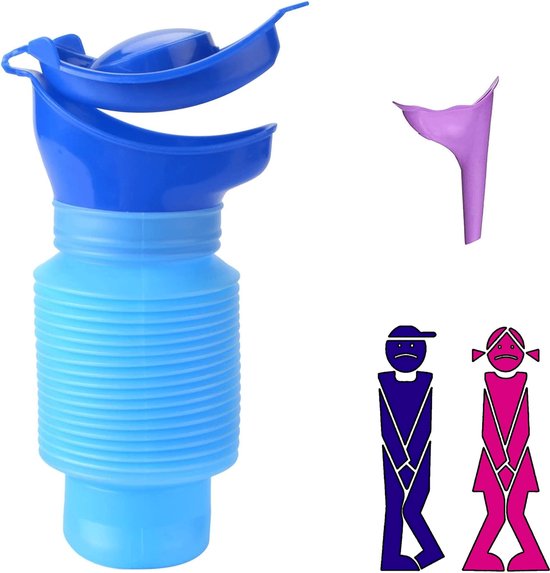 Urinaal - Plaszak - Plas Fles - Urinelle - 750ml Emergency Urinaal - Plas Fles - Mannen En Vrouwen Urinoir - Meeneem Toilet - Wc Voor In De Auto - Draagbare - Nood - Unisex - Blauw