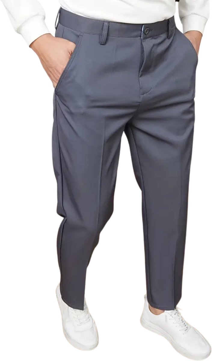 Livano Pantalon Heren Chino Golfbroek Nette Broek Elastische Tailleband Volwassenen – 44 Grijs