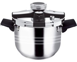 Bavary ® Snelkookpan - 6 Liter - Ø 24 cm - RVS - Inductie - Automatische sluiting - Pressure Cooker