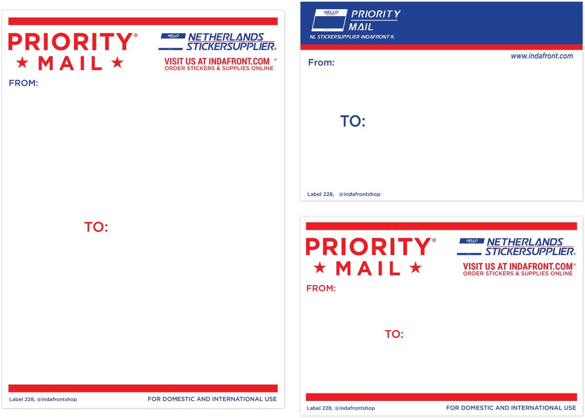 Priority Mail Stickers – Mix Pack - 50 stuks