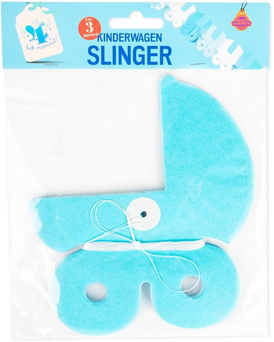 Slinger | Baby shower | blauw | 3 meter lang | kinderwagentjes | bol