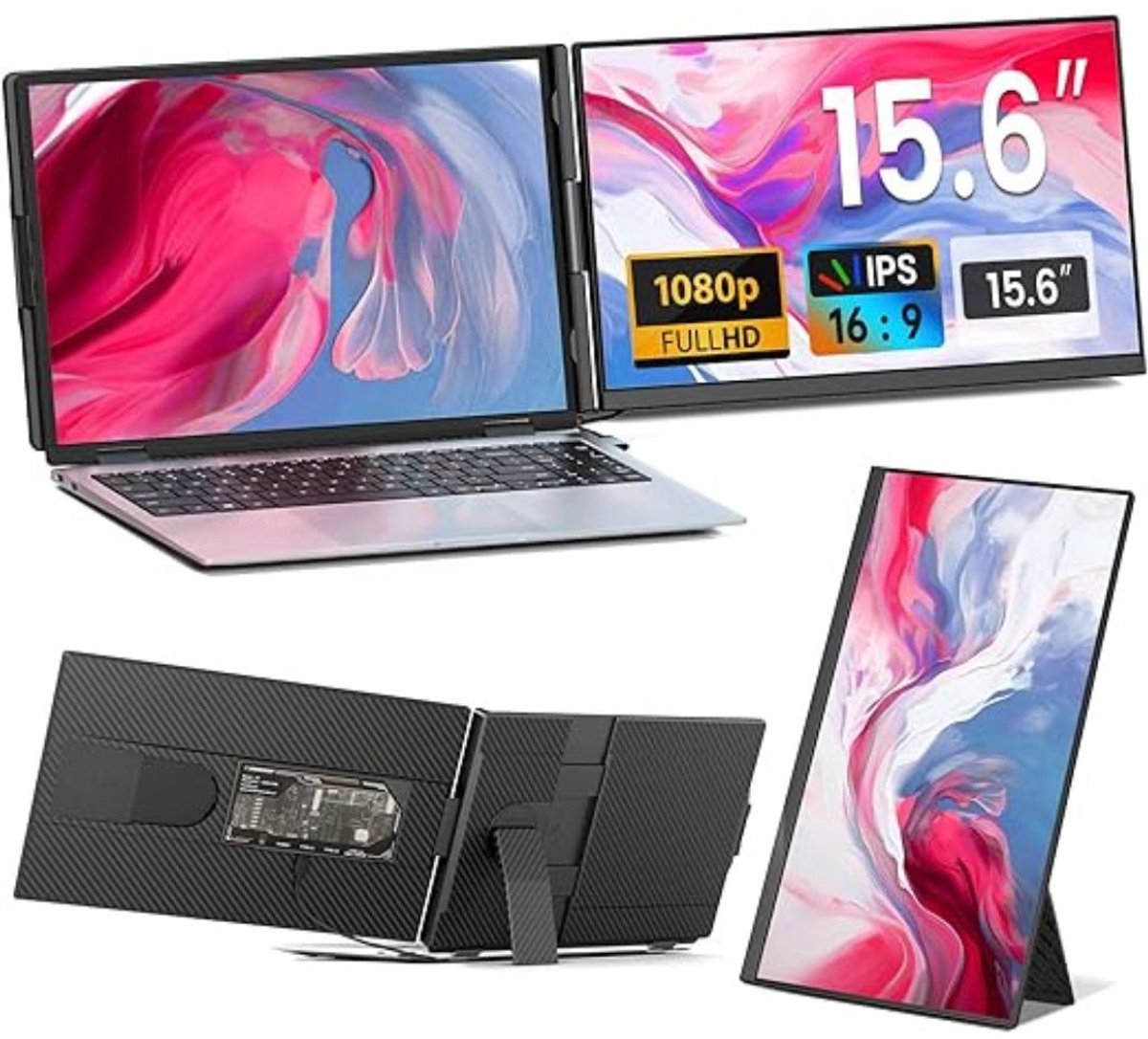 Portable Monitor - Tri Screen - Laptop Uitbreider - Full HD