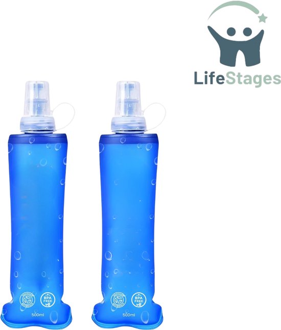 500 ml opvouwbare drinkfles, lekvrije waterfles, ultralichte loopwaterfles, siliconen drinkfles, geschikt voor outdoorsport, reizen, fitness, fietsen, kamperen, yoga. (zwart