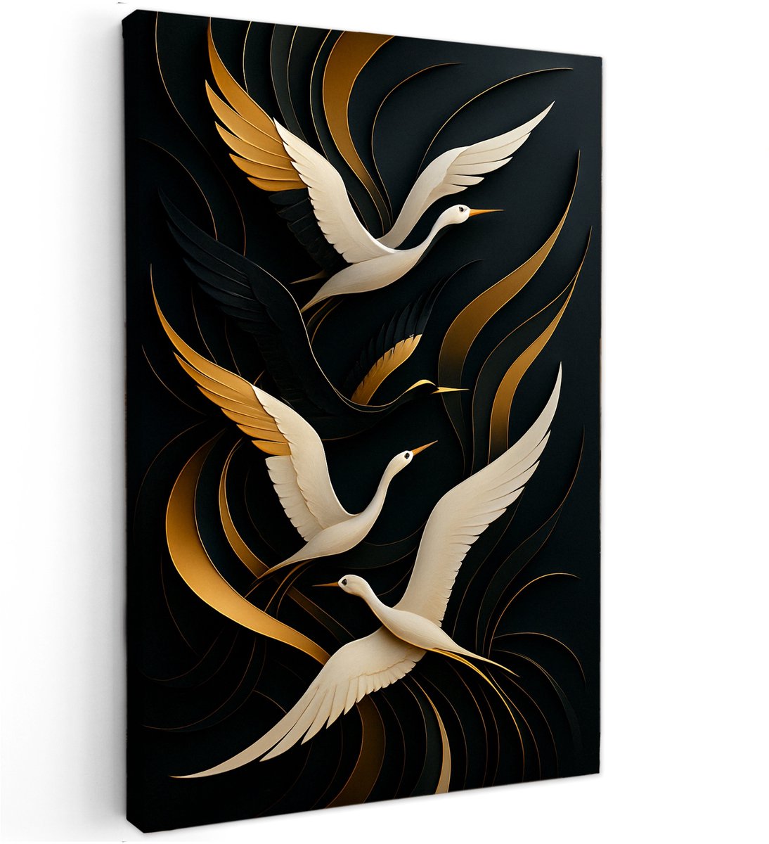 Canvas schilderij - Flight of Elegance - 90x60 cm - Abstracte kunst - Huis decoratie woonkamer - Keuken muur schilderijen - Wanddecoratie accessoires - Kamer interieur natuur