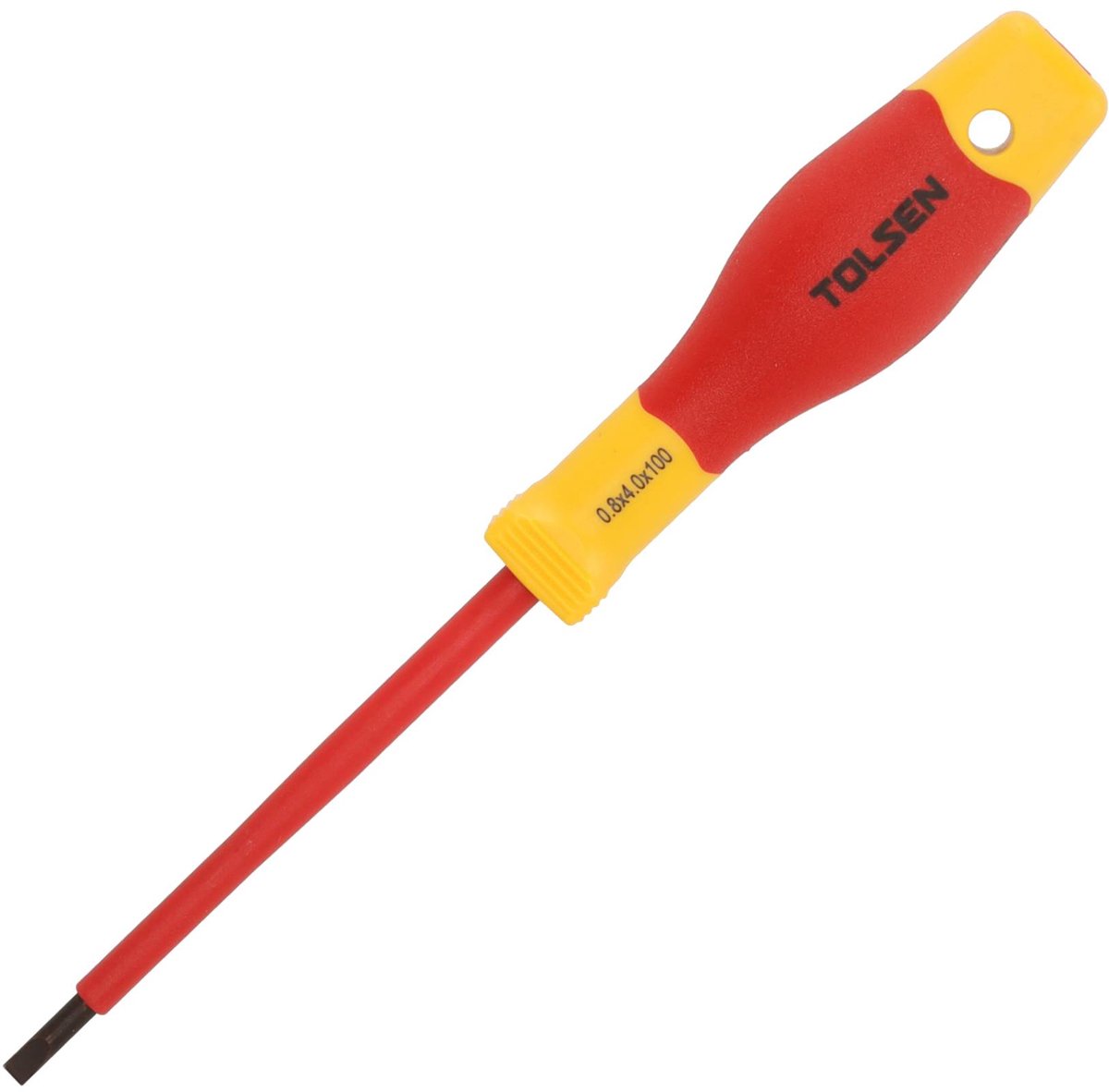 Tolsen Schroevendraaier VDE Premium - Sleufschroevendraaier - Platte schroevendraaier 0.8 x 4.0 x 100 mm