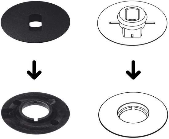 Illustration des deux parties d'une fermeture magnétique noire.