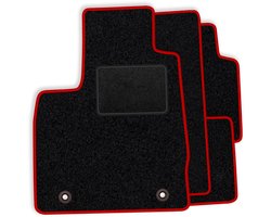 Set velours vloermatten geschikt voor Audi A1 I 2010-2018 - rode afwerking