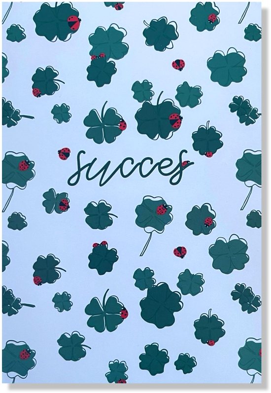 Carte de vœux « Bonne Succes » - 12 x 17 cm - Carte pliée avec enveloppe - Bonne Geluk / Succes
