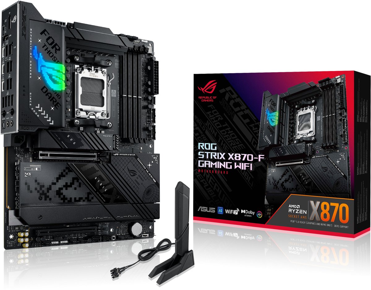 ASUS ROG STRIX X870-F GAMING WIFI moederbord 2.5Gb-LAN, WLAN, BT, Sound, ATX