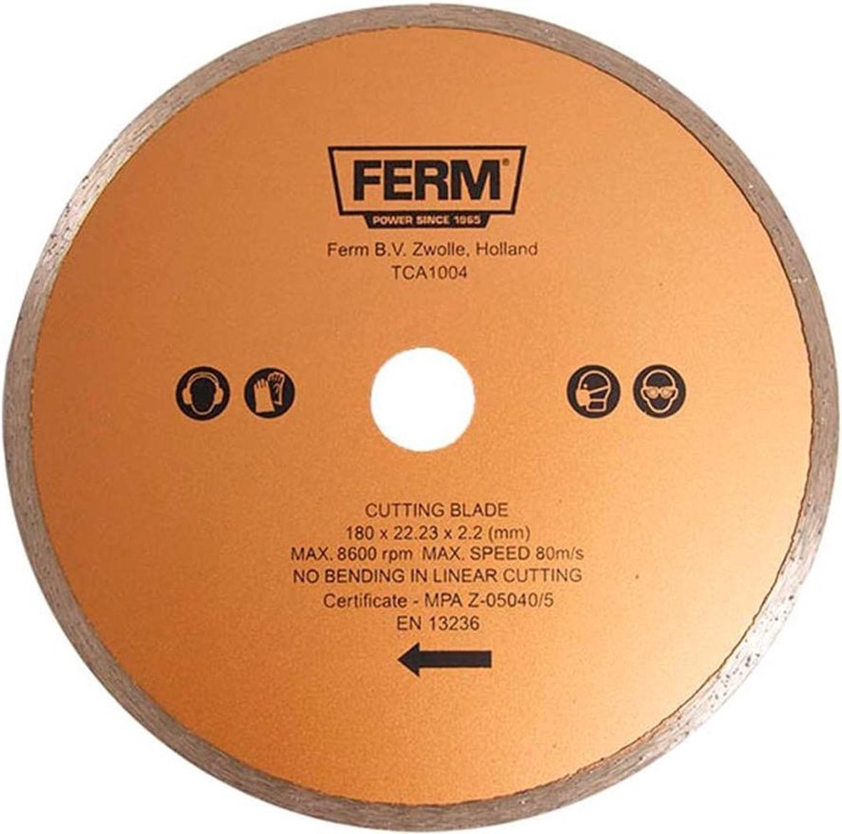 FERM - TCA1004 - Tegelzaagblad 180mm - Diamant - Zaagblad - Diameter - 180mm - Asgat - 22,2mm - Dikte 2,2mm - Universeel - Voor - Tegelzaagmachines - Zeer - geschikt - voor - TCM1010 - Tegelsnijmachine - Doorslijpschijf - Diamantschijf - 18cm