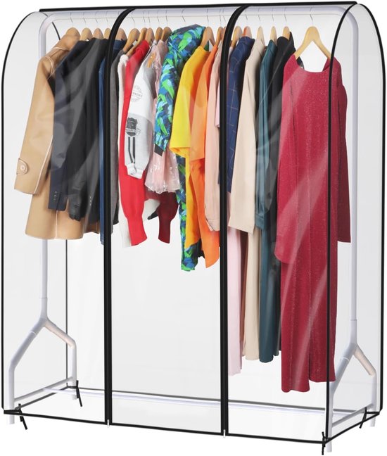 Housses Anti-poussière Pour Vêtements - Lot De 2 (60x50x90 Cm + 60x50x110 Cm) - Zip Et Fond Fermé, Translucide