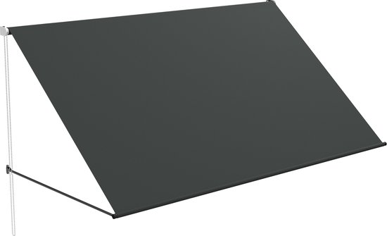 Aufun Parasol de balcon résistant aux UV - Store manuel rétractable en polyester et acier, store télescopique - store de balcon réglable en hauteur et en inclinaison Parasol de balcon - 235 x 145 cm - anthracite