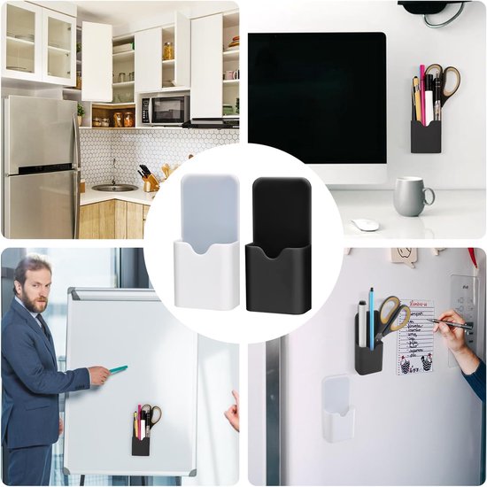JSMTKJ Magnetische pennenhouder, 2 stuks magnetische pennenhouders met 2 stuks whiteboardspons, markeerhouder, accessoire voor school, kantoor, whiteboard, kluisje JSMTKJ Magnetische pennenhouder, 2 stuks magnetische pennenhouders met 2 stuks whiteboardspons, markeerhouder, accessoire voor school, kantoor, whiteboard, kluisje