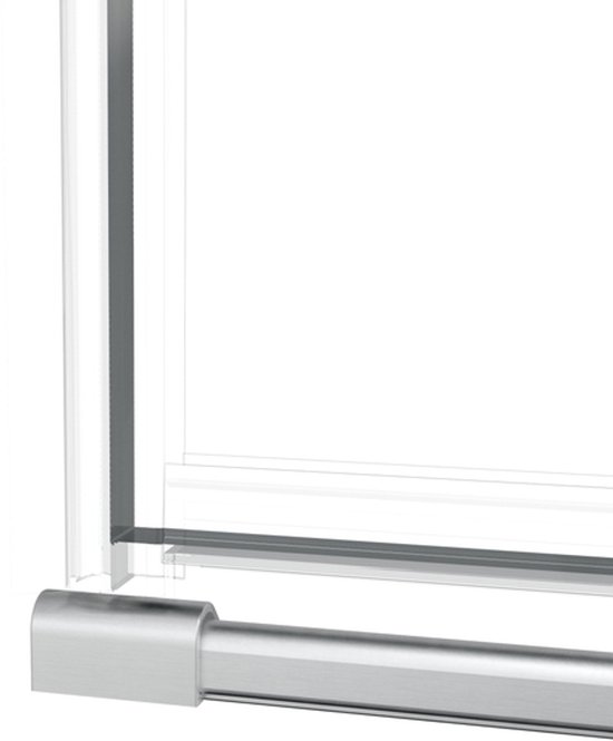 Fortifura Galeria Porte de douche - 90x200cm - charnières - poignée de porte - plate - verre de sécurité satiné - Chrome