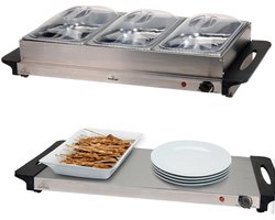Excellent Electrics - Elektrische 2 in 1 RVS Buffetwarmer (300W)