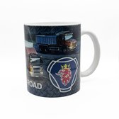 Tasse Scania – «King of the Road » – Tasse à café avec logo et slogan
