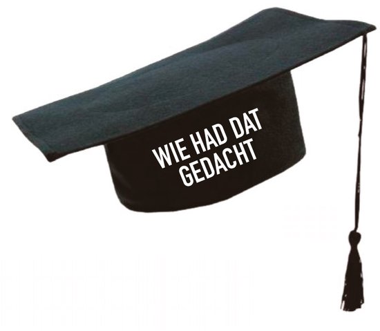 Afstudeerhoed - Wie had dat gedacht - soBAD. - zwart - geslaagd - diploma uitreiking - feest artikelen - unisex - one size