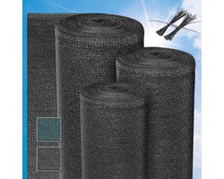 Sol Royal SG80 Zichtbreeknet Antraciet 10m x 1,8m UV-BeschermingSchaduwdoek 165 g/m² Balkonscherm HDPE Inclusief Kabelbinders