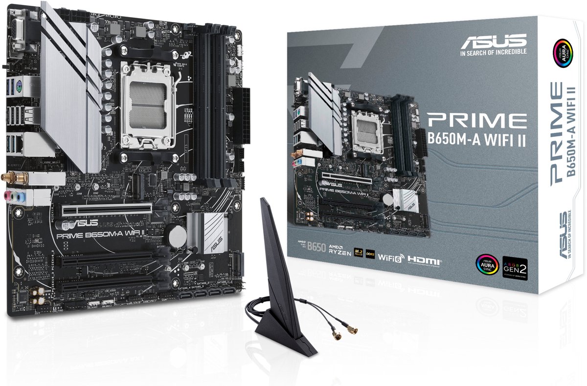 ASUS PRIME B650M-A WIFI II AMD Socket AM5 AMD Ryzen™ 7 DDR5-SDRAM 128 GB DIMM